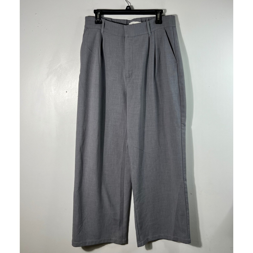 Womens Abercrombie & Fitch High Waist Wide Leg Trousers Beige L